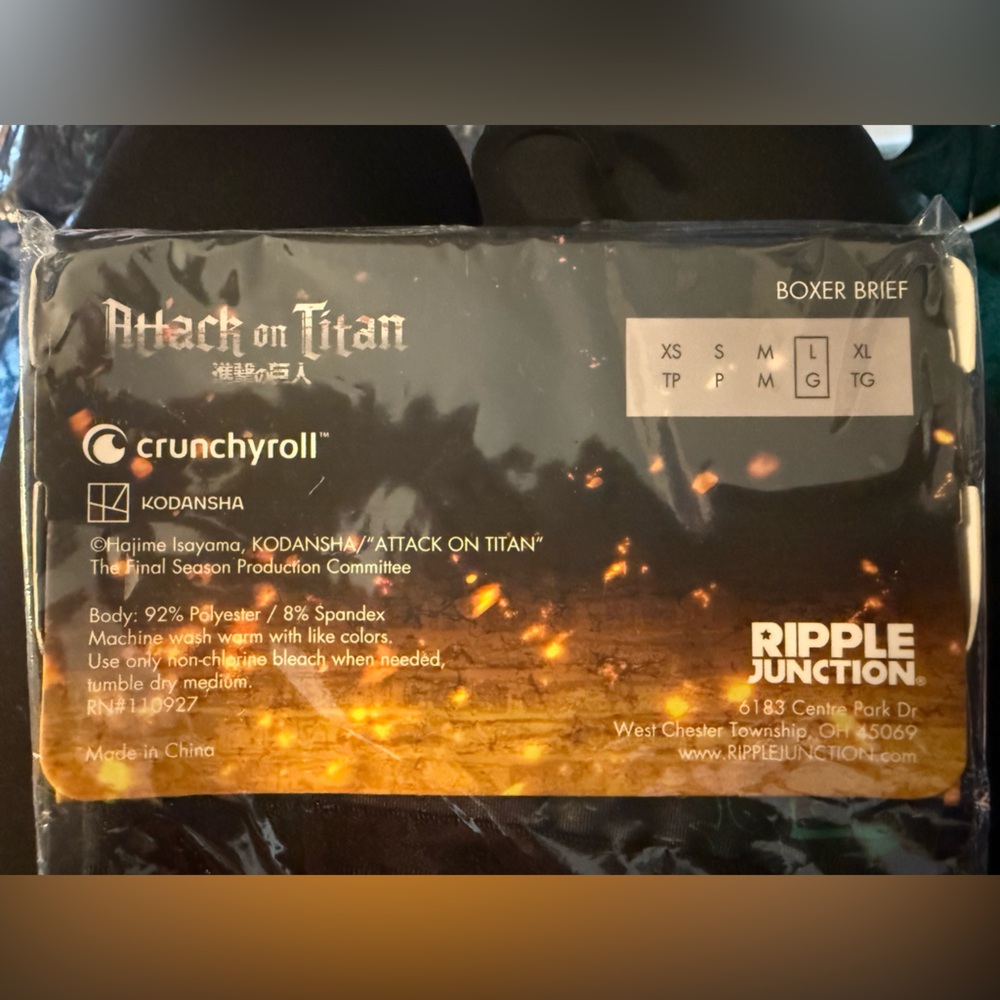 Ripple Junction Attack on Titan Black Boxer Briefs - Picture 3 of 3